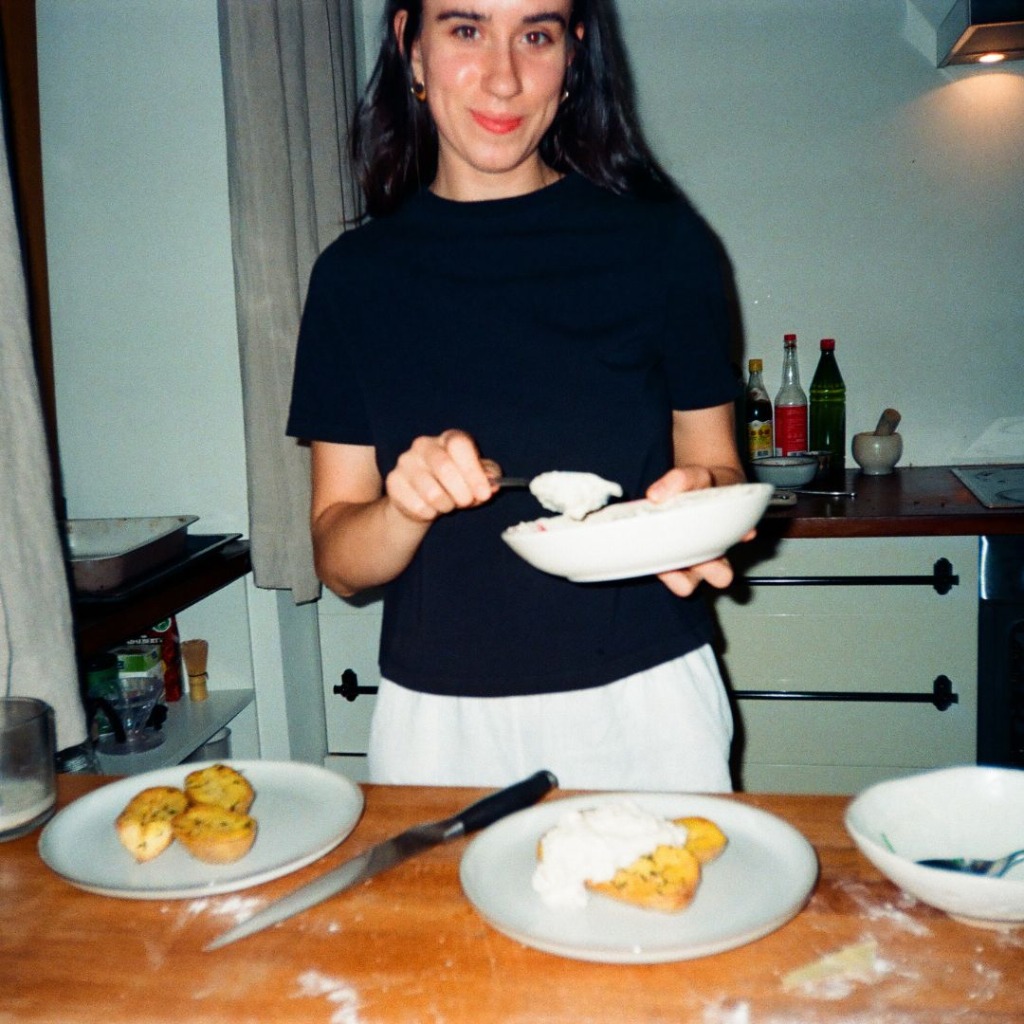 Lena with a plate